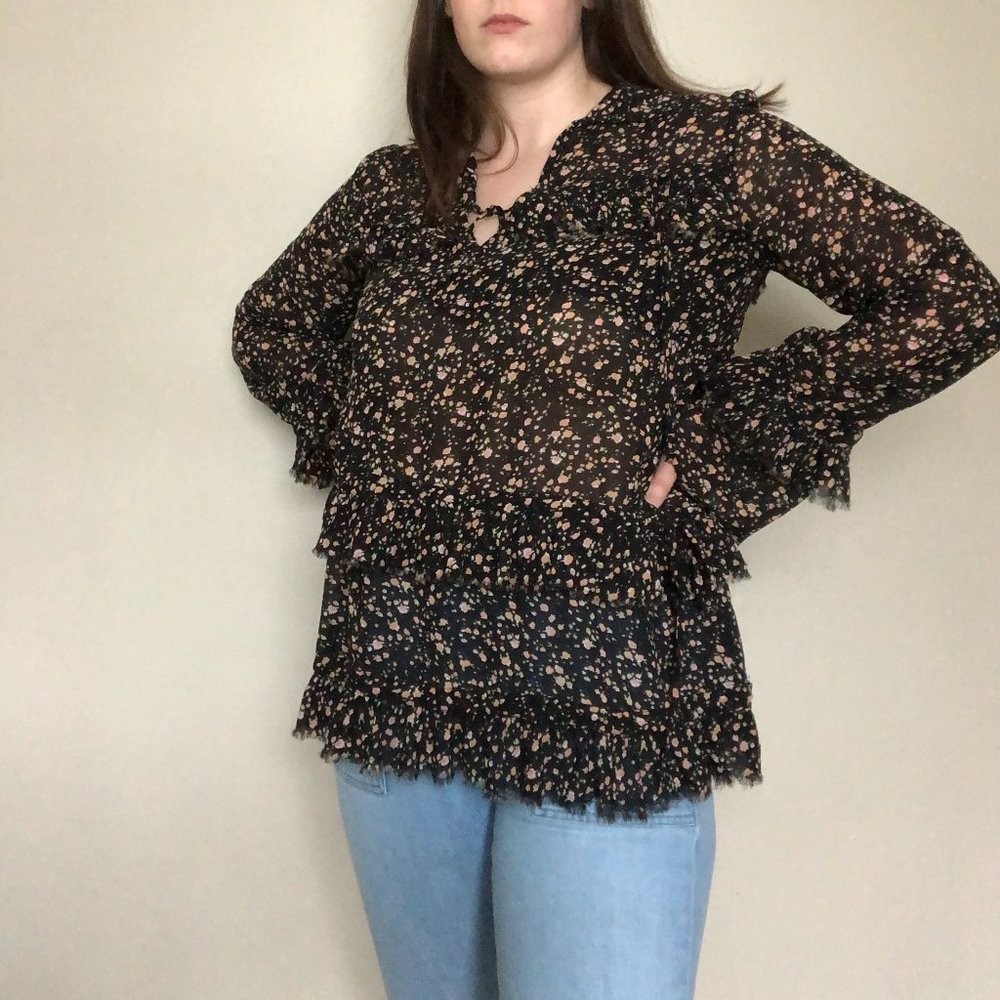 Buffalo Black Floral Blouse